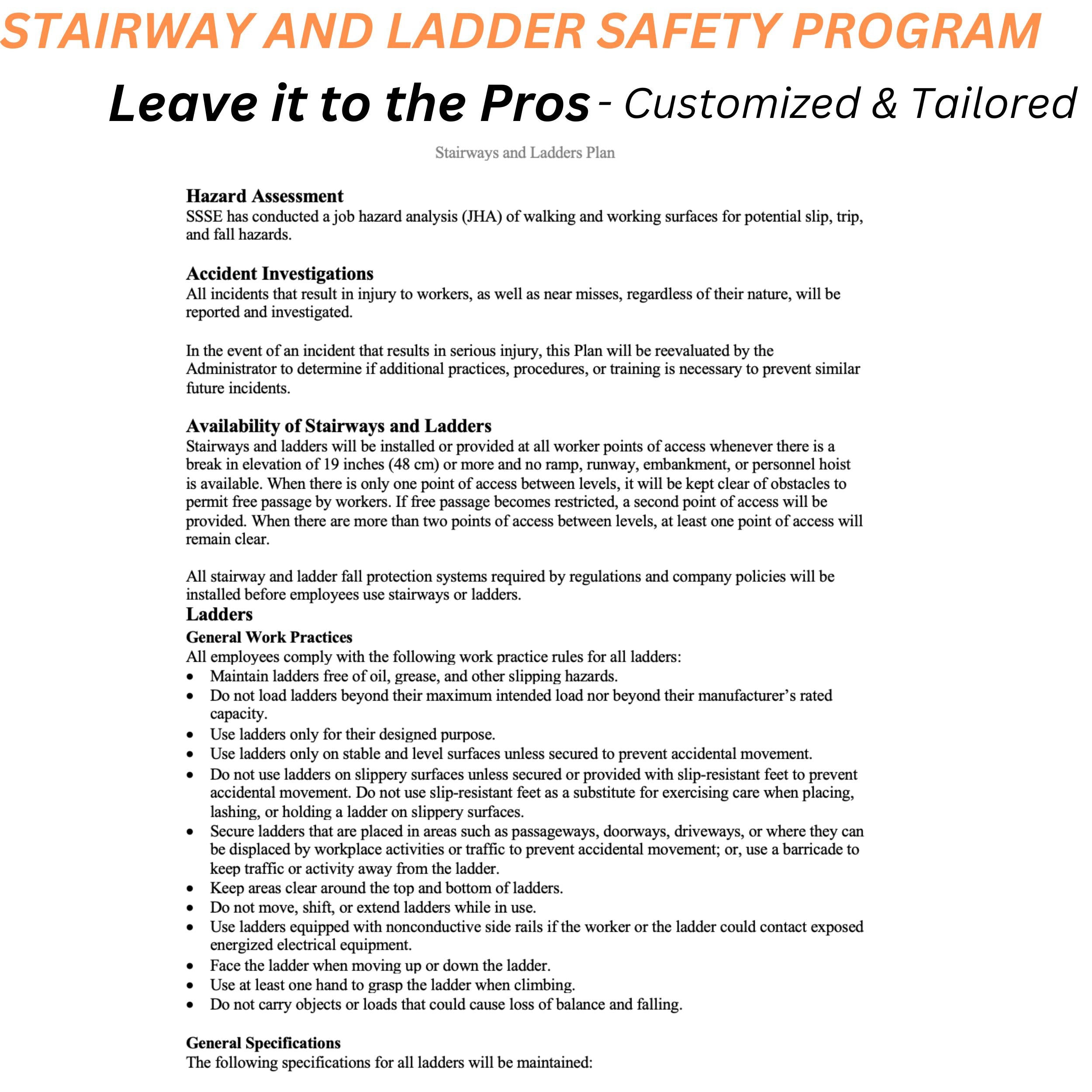Stairway and Ladder Safety Program
