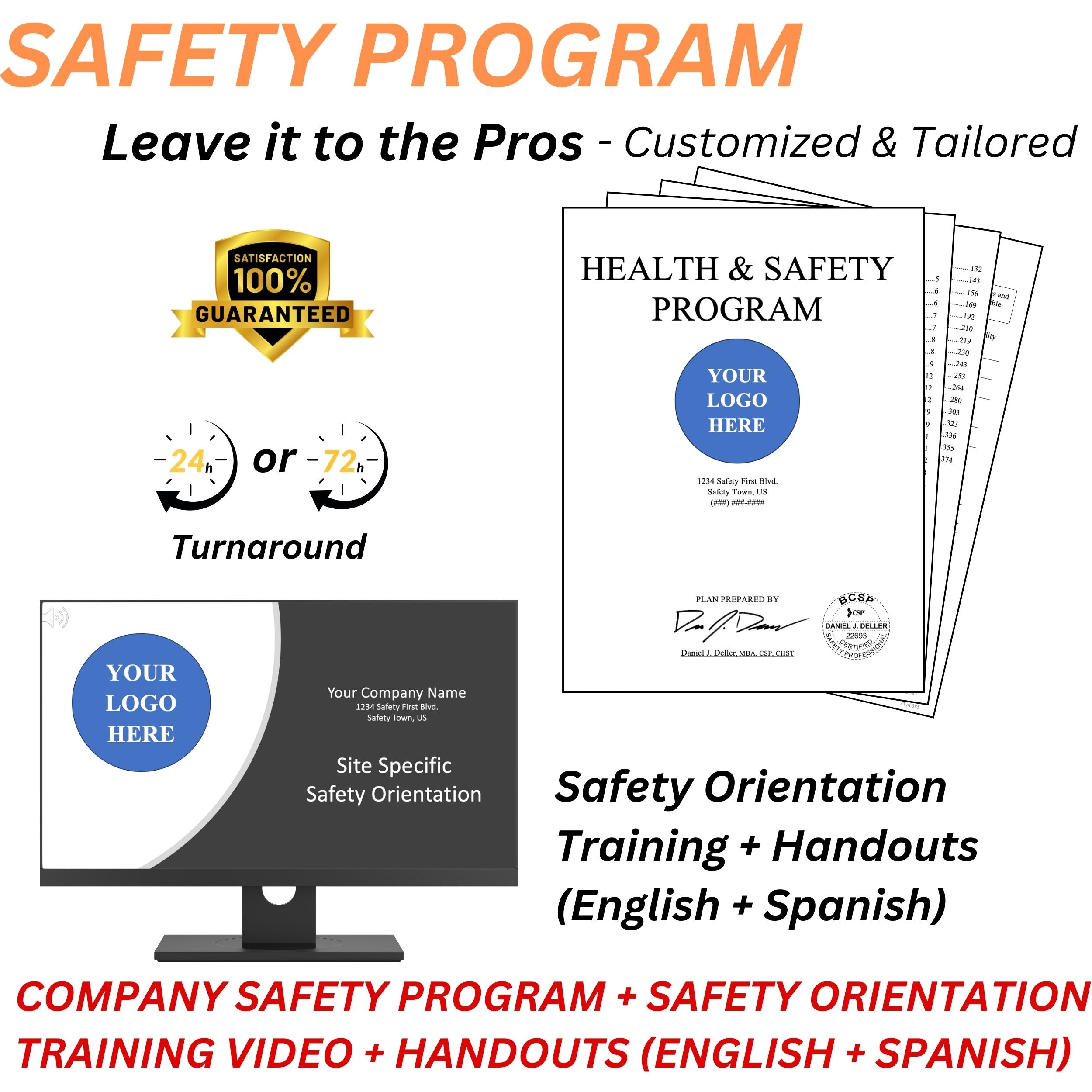 Safety Program + ALL Safety Plans + Training (English + SPANISH)