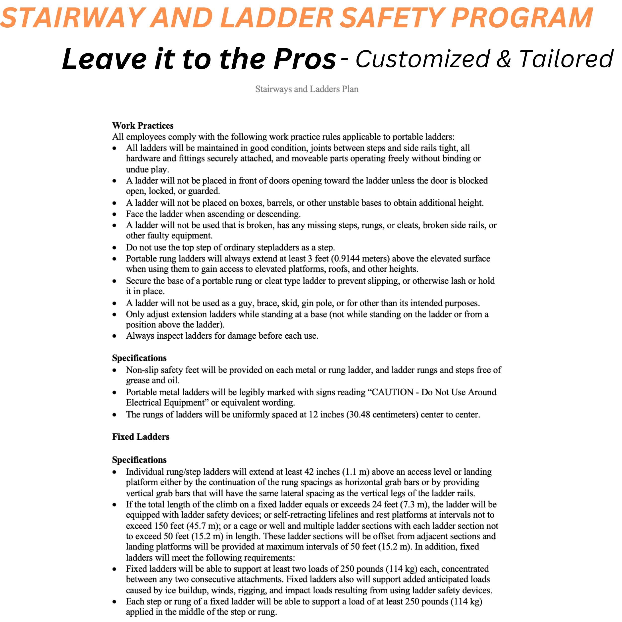 Stairway and Ladder Safety Program