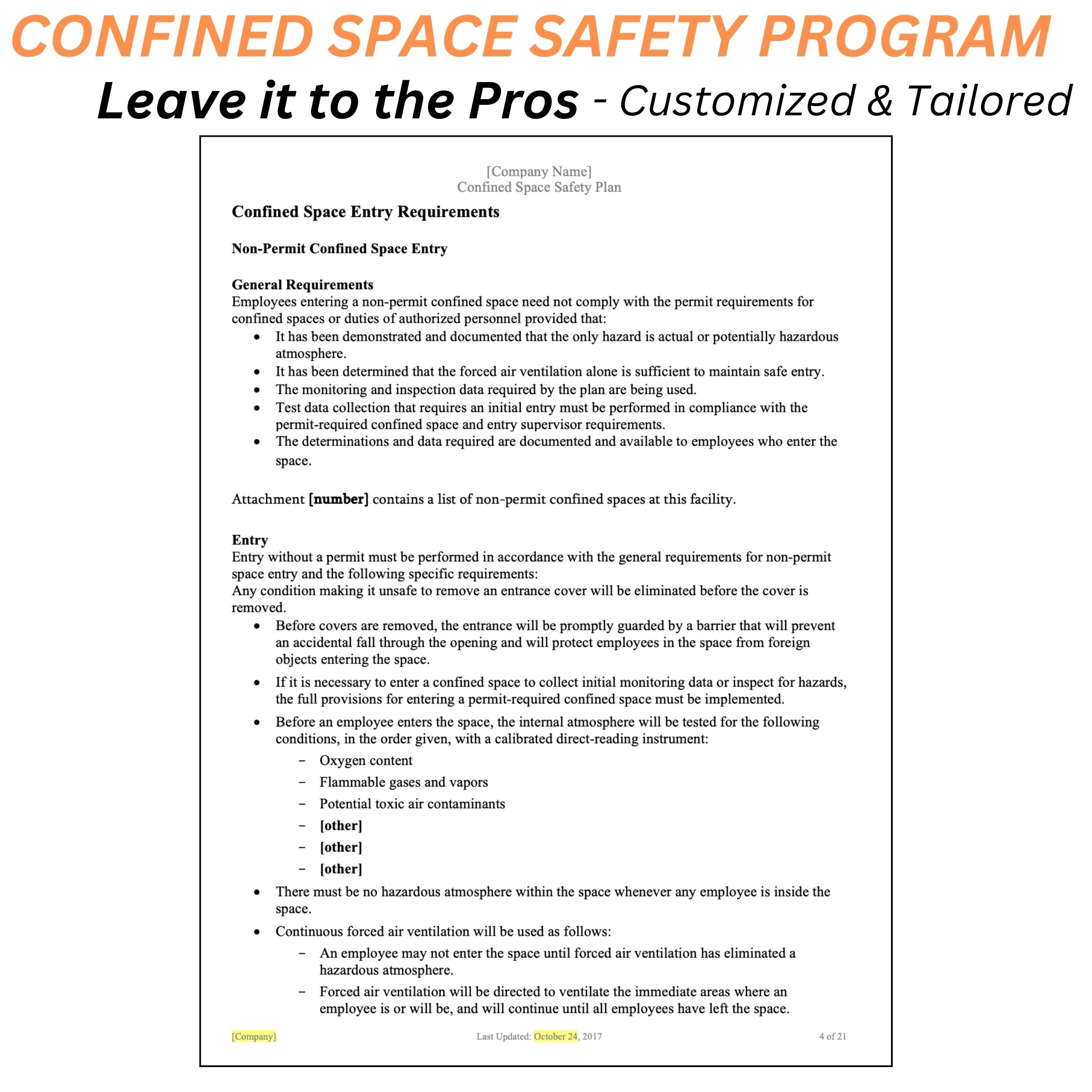 Confined Space Safety Program