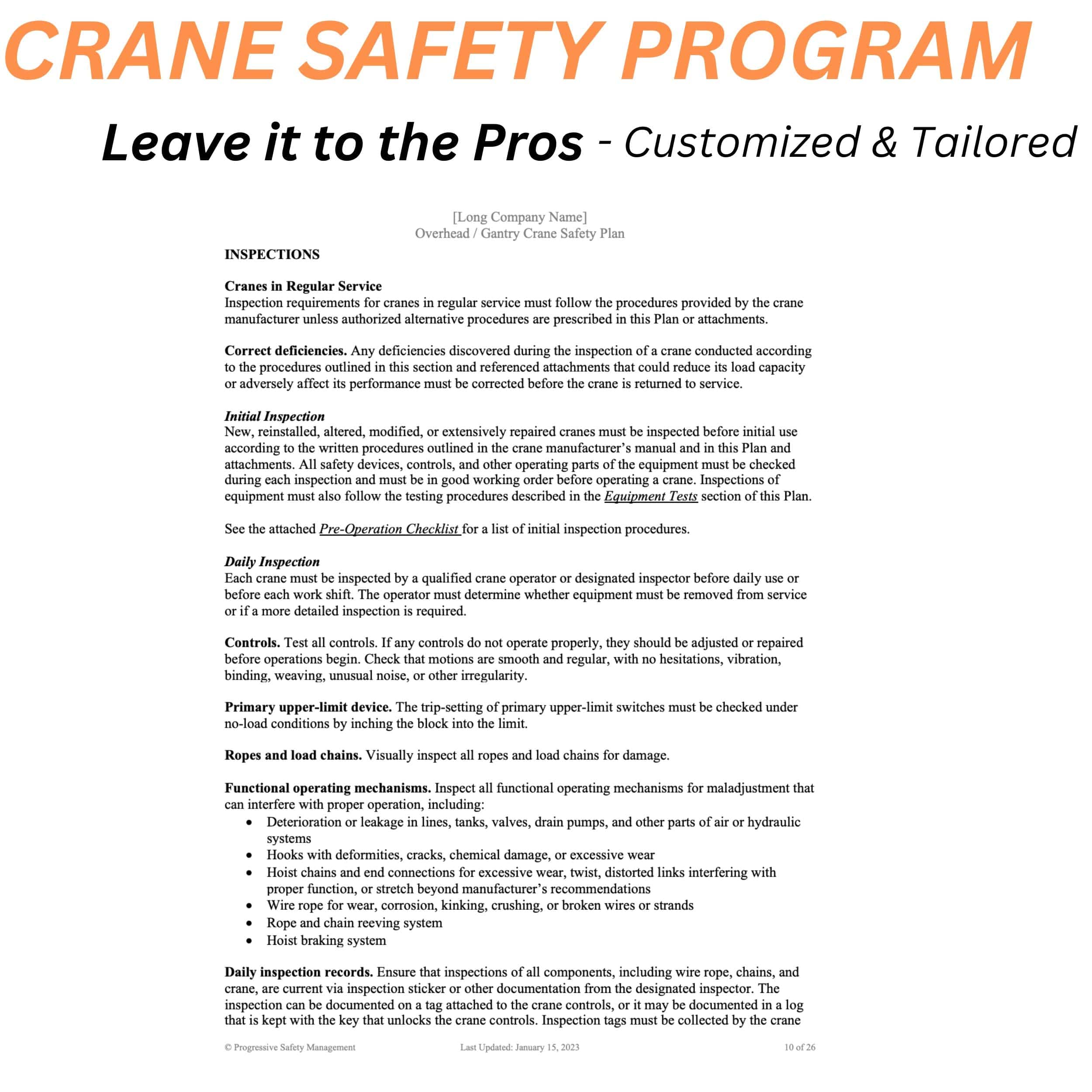 Crane Safety Program