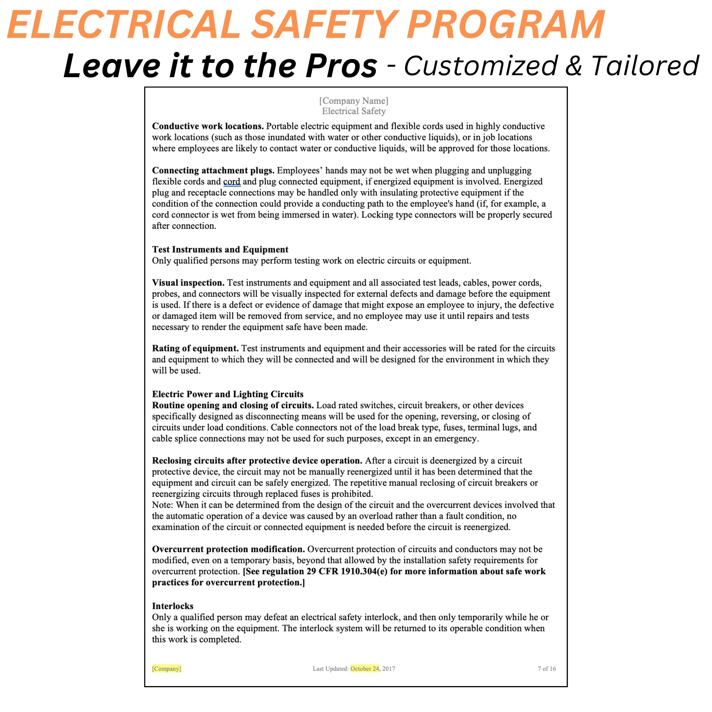 Electrical Safety Program