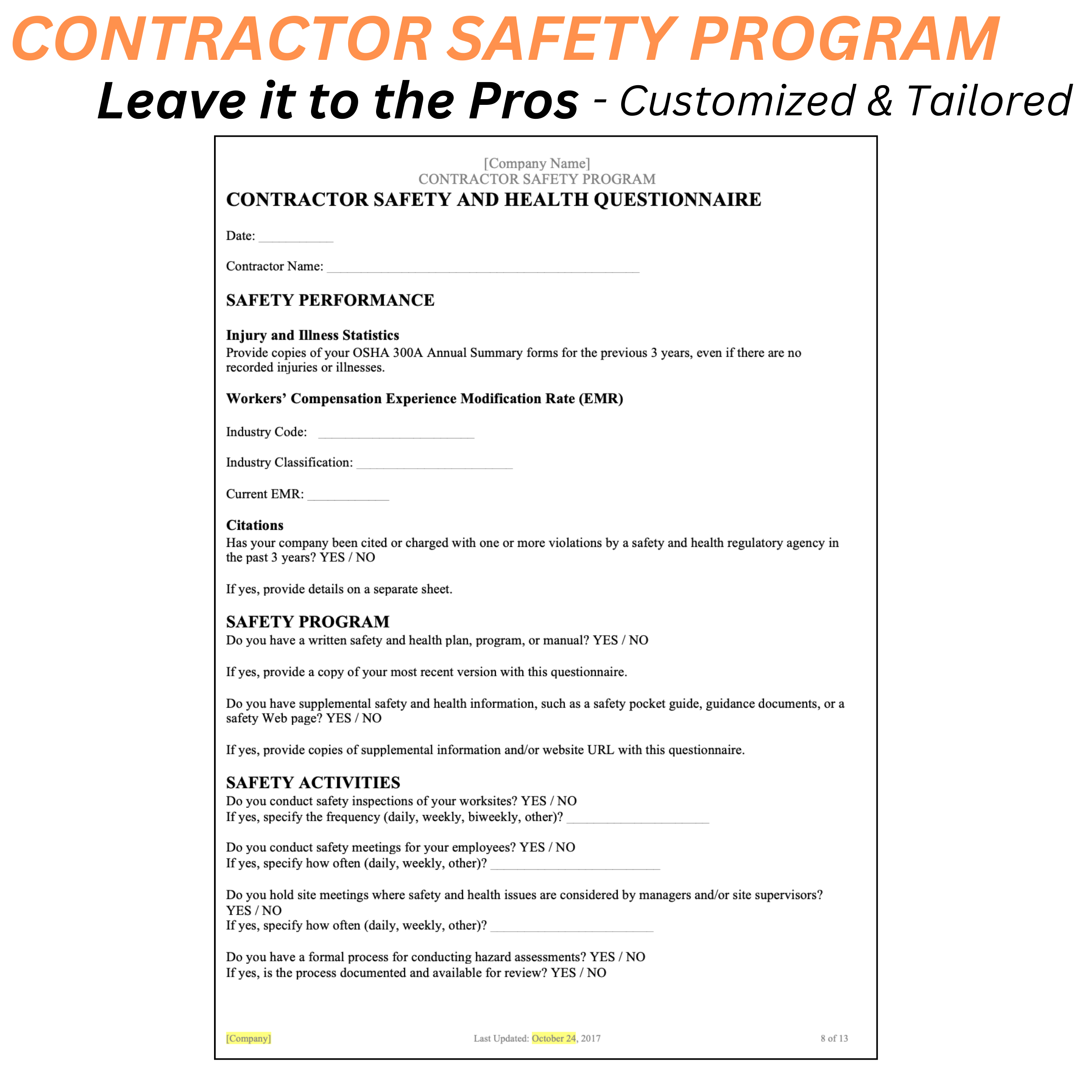 Contractor Safety Program