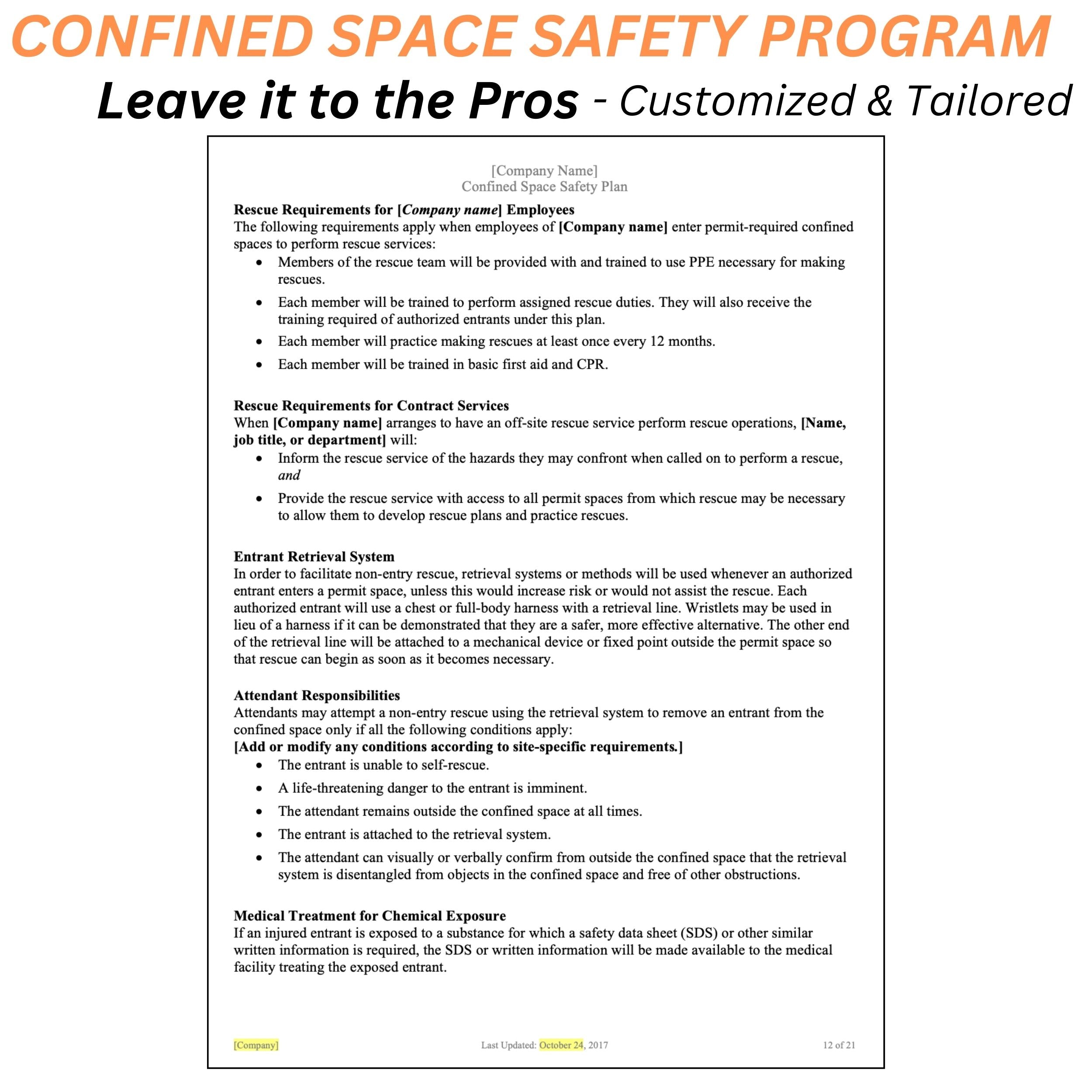 Confined Space Safety Program