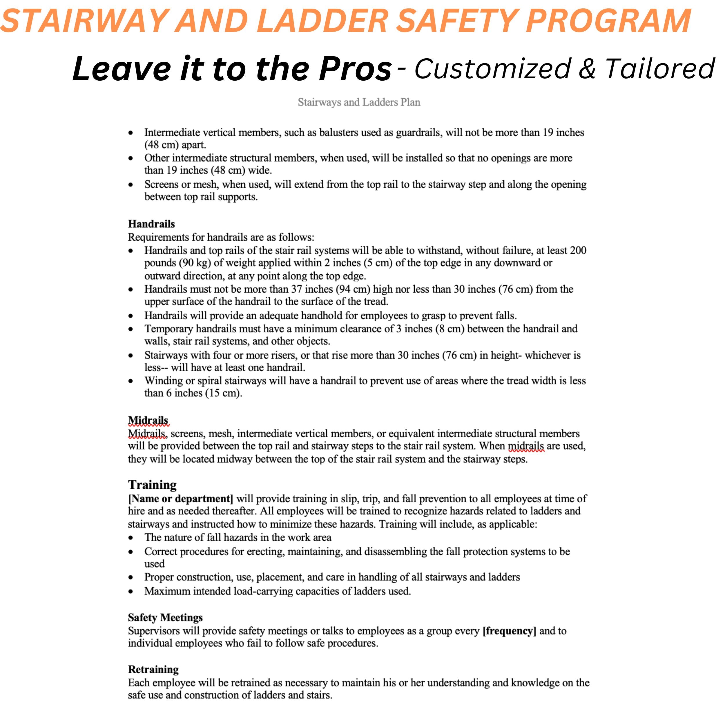 Stairway and Ladder Safety Program