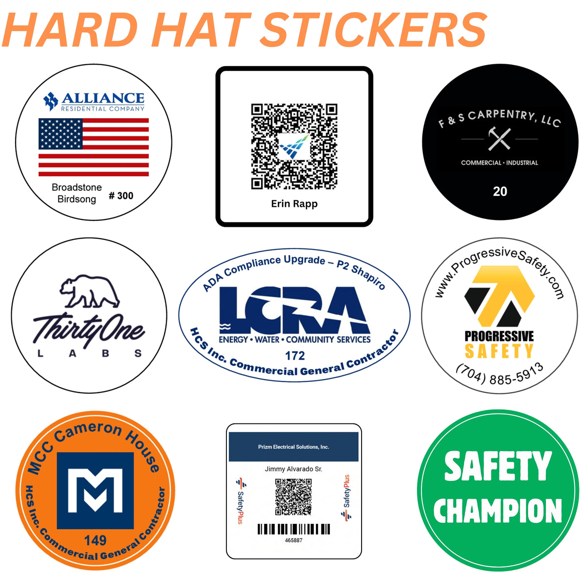 Custom hard hat stickers online