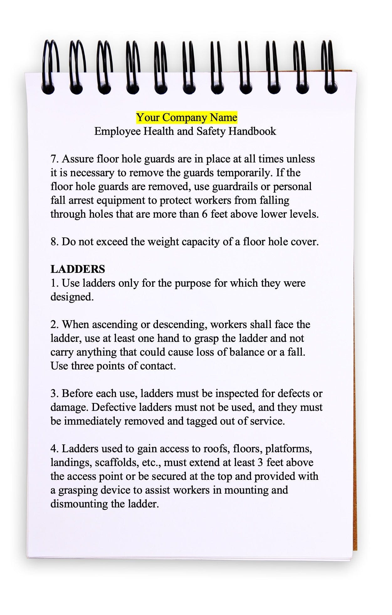 Employee Safety Handbook Example