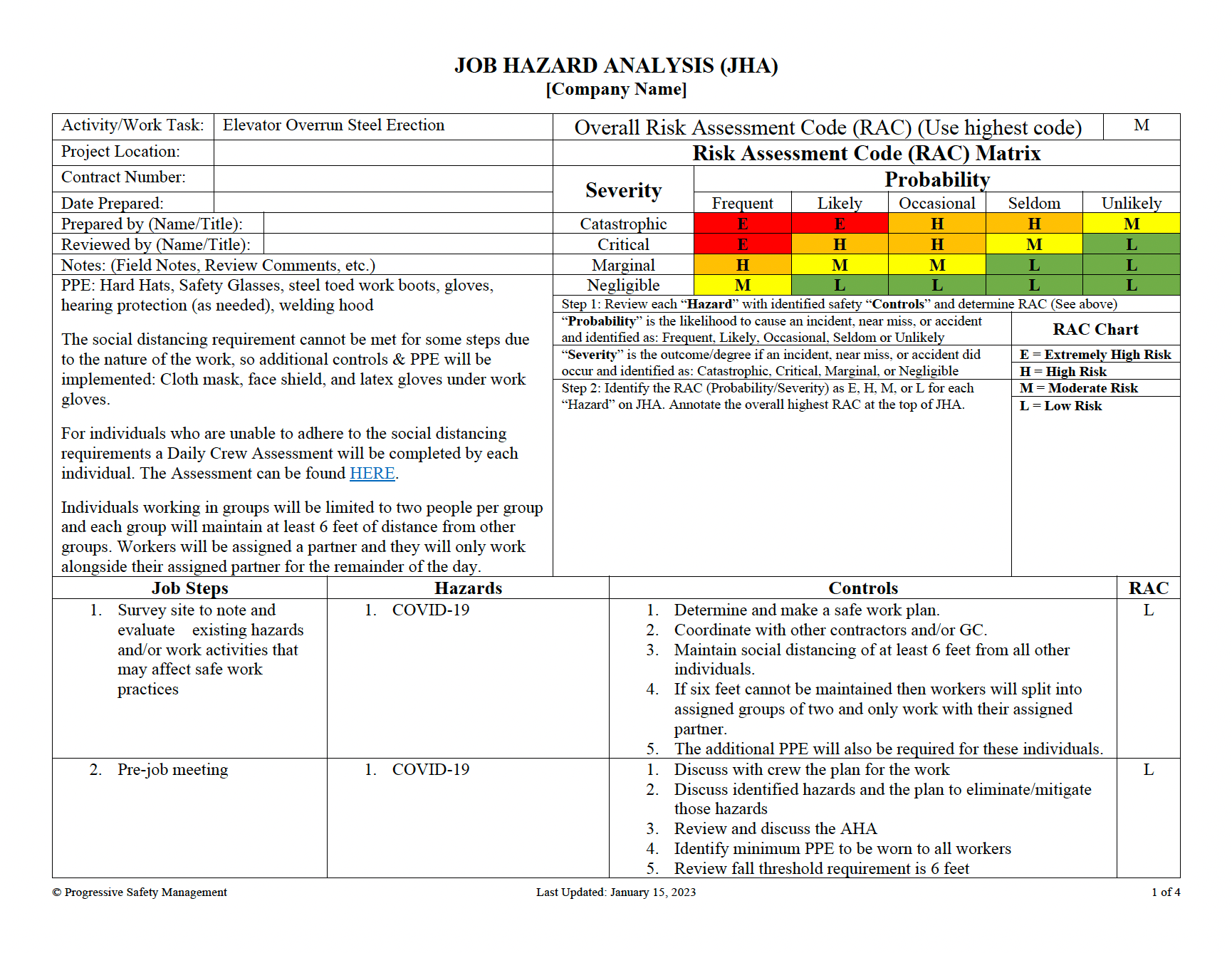 Job Hazard Analysis (JHA) - Example 03