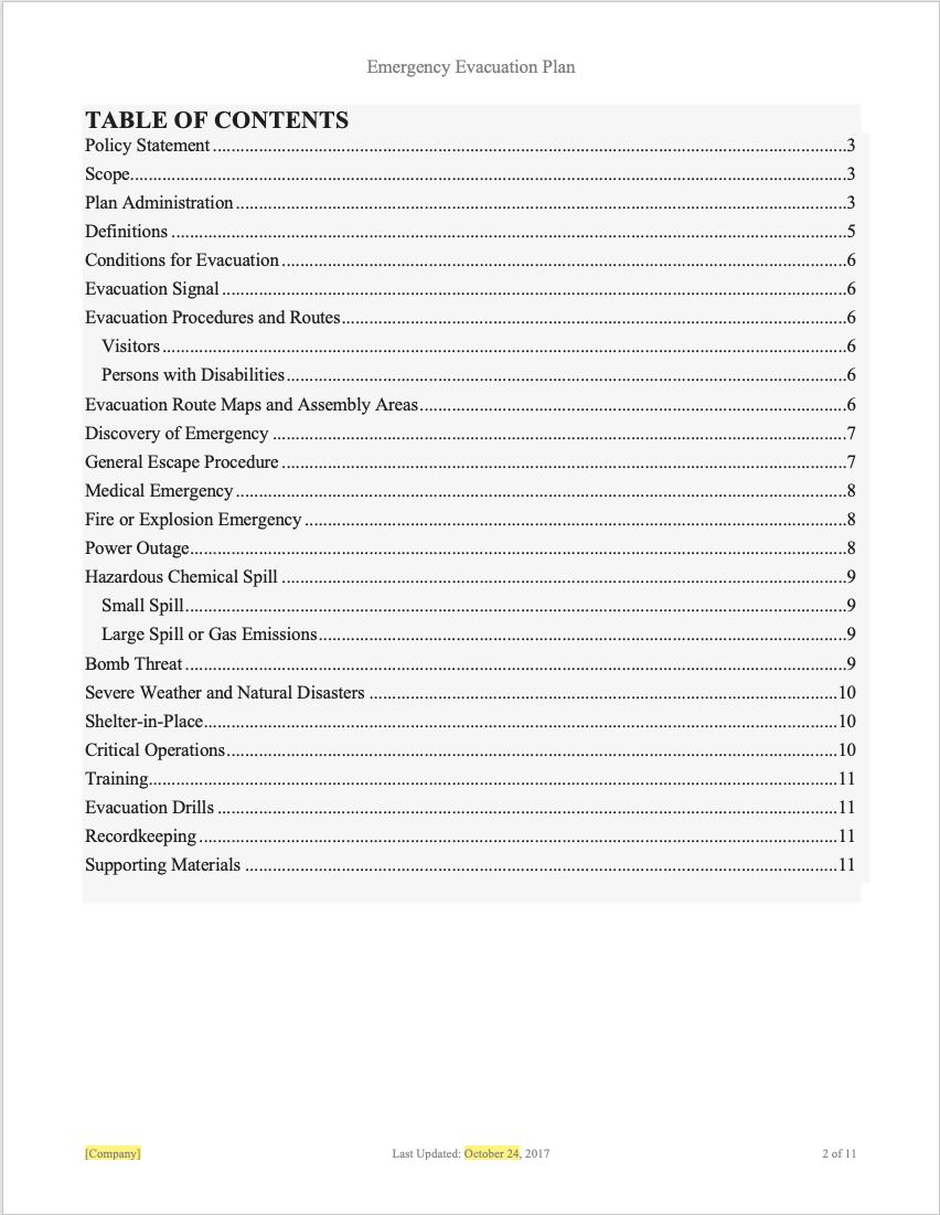 Emergency Action Plan (EAP)
