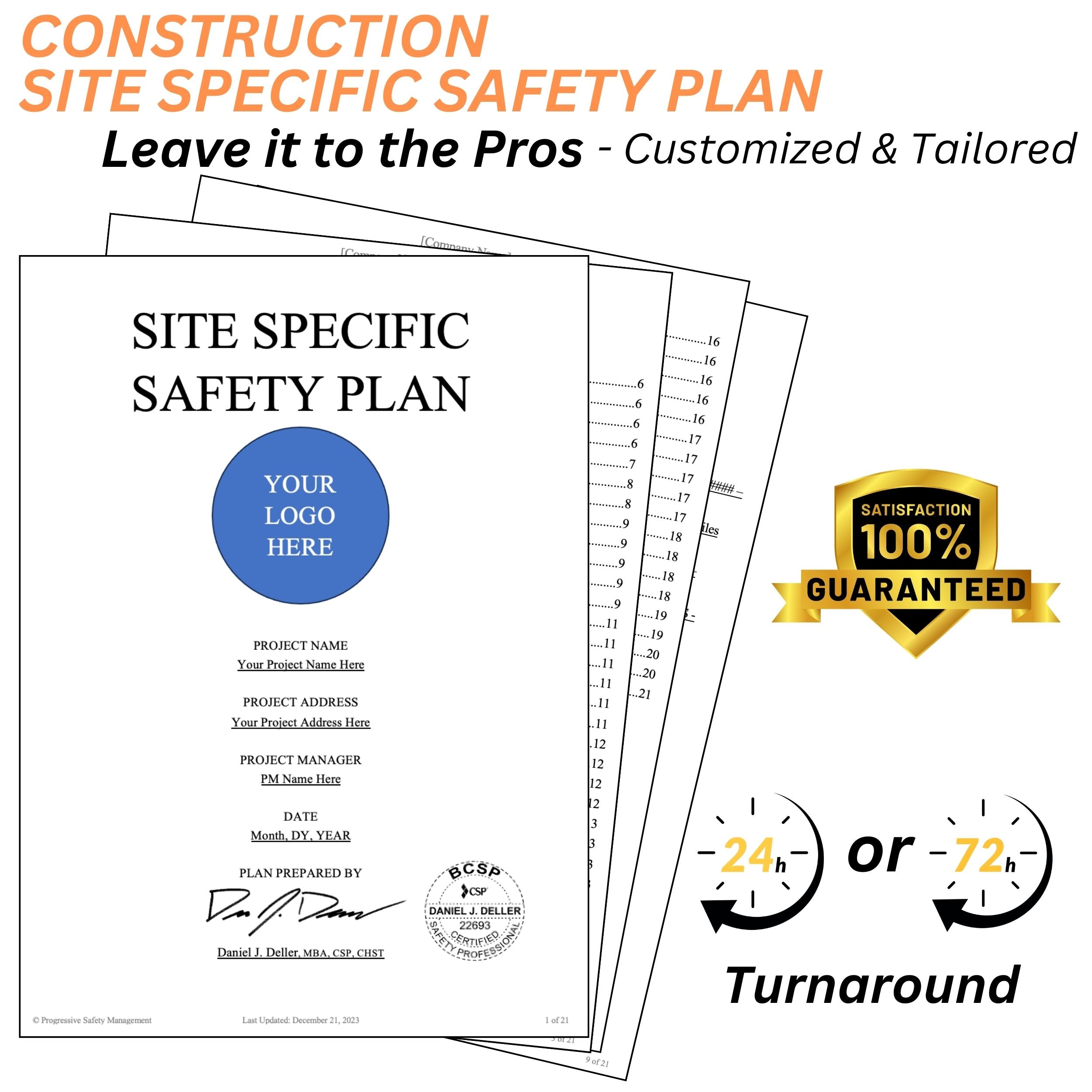 Sample Construction Safety Plan Site Specific Safety Plan Templates