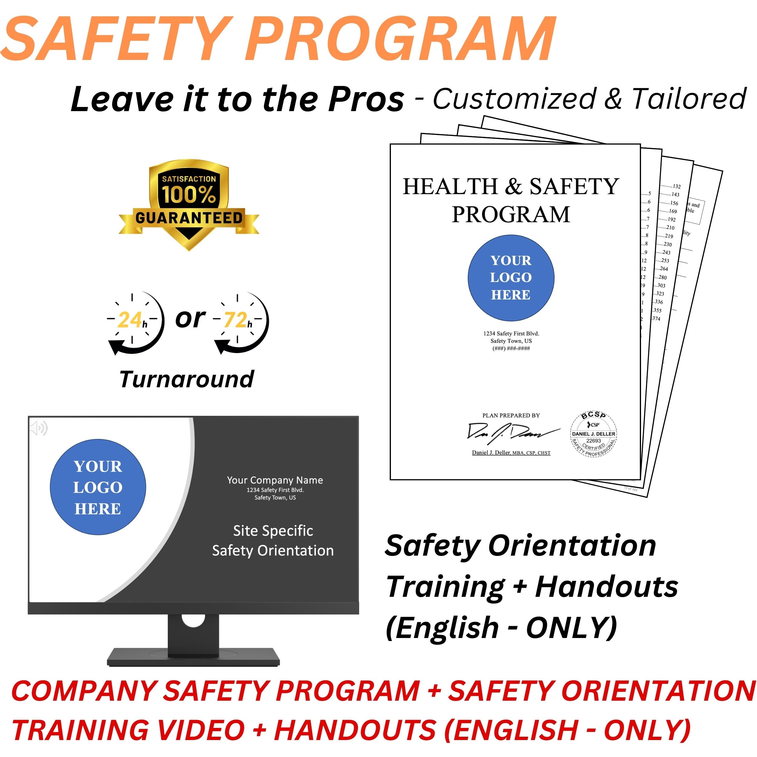 Safety Program + ALL Safety Plans + Training (ENGLISH ONLY)