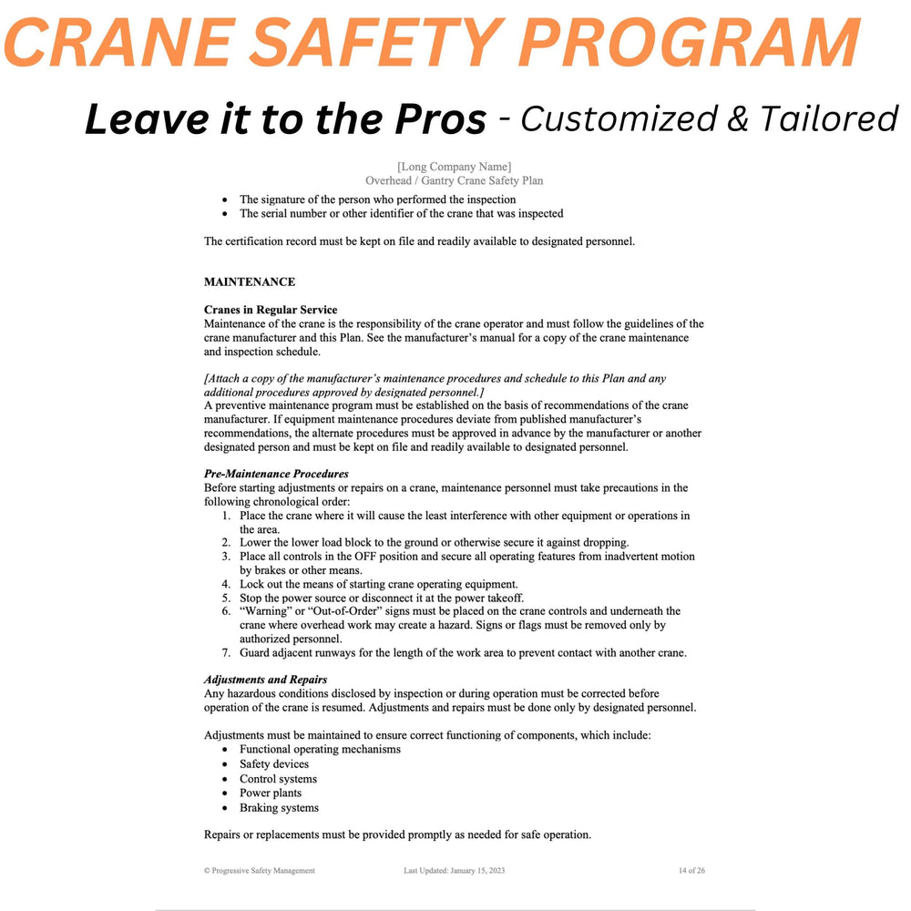 Crane Safety Program