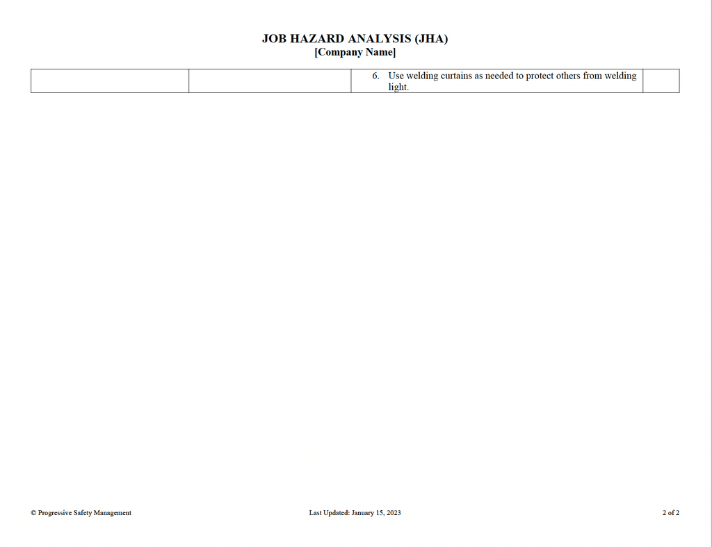 Jha Analysis Lab Job Hazard Analysis (JHA)